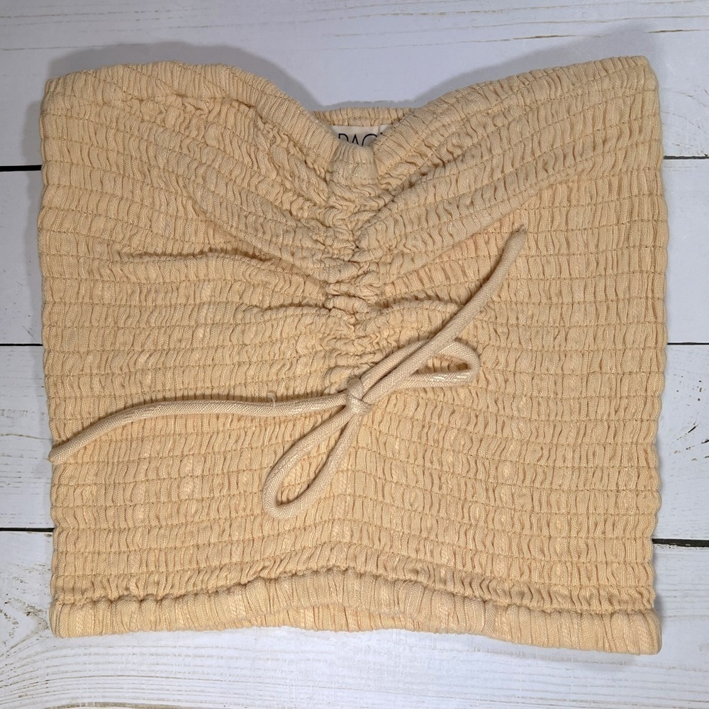 L*Space | Cottagecore Coastal Cowgirl Smocked Tahiti Tube Top In Melon | S - Picture 7 of 12